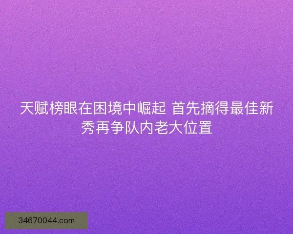 天赋榜眼在困境中崛起 首先摘得最佳新秀再争队内老大位置